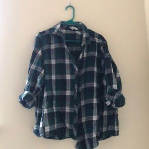 Blue grey plaid shirt